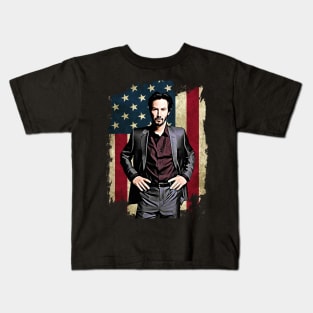 Flag america main character movie gift for fans Kids T-Shirt